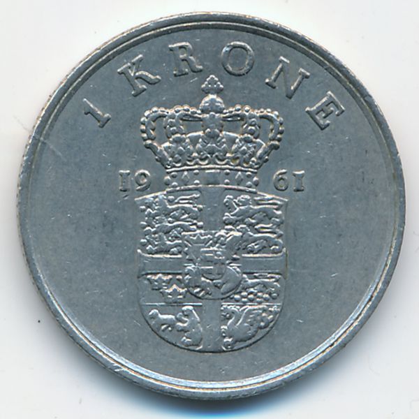 Дания, 1 крона (1961 г.)