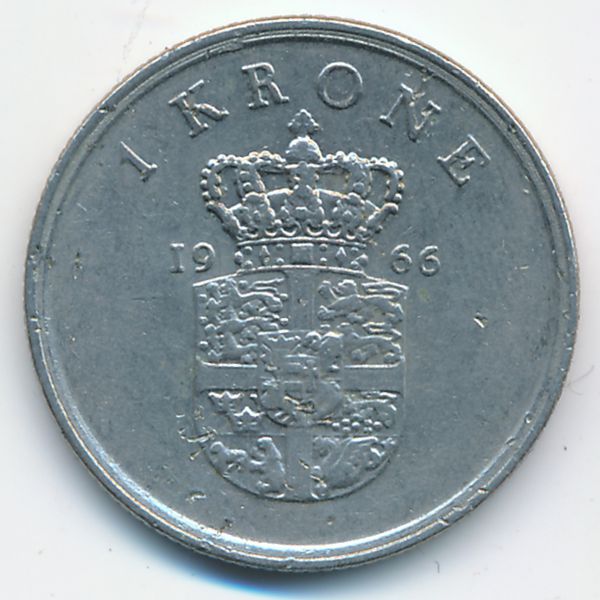 Дания, 1 крона (1966 г.)