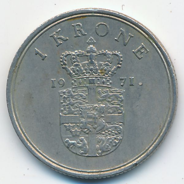 Дания, 1 крона (1971 г.)