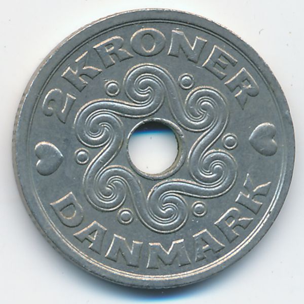 Дания, 2 кроны (1992 г.)