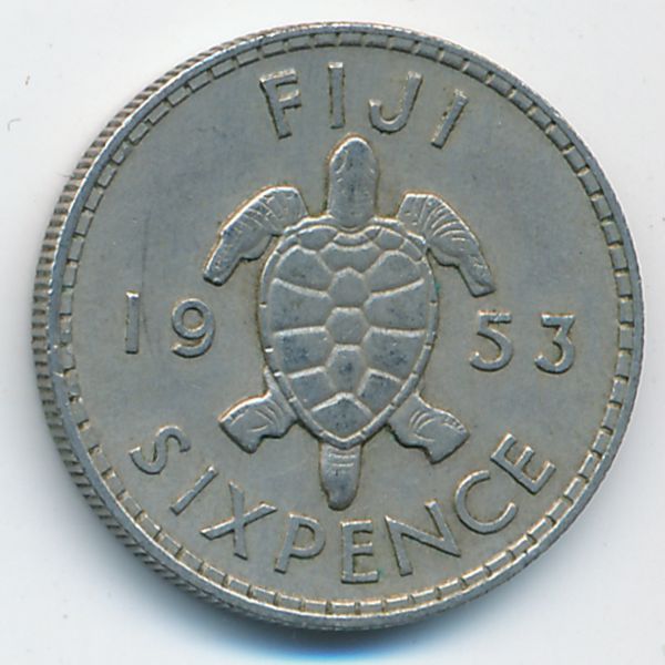 Фиджи, 6 пенсов (1953 г.)