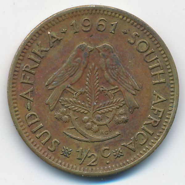 ЮАР, 1/2 цента (1961 г.)
