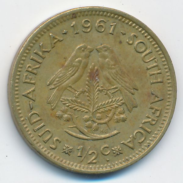 ЮАР, 1/2 цента (1961 г.)