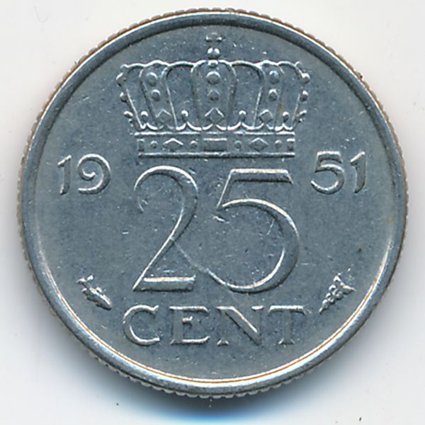 Нидерланды, 25 центов (1951 г.)