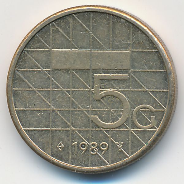 Нидерланды, 5 гульденов (1989 г.)