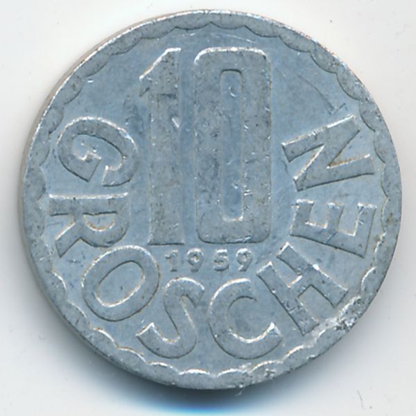 Австрия, 10 грошей (1959 г.)