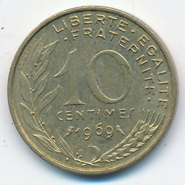 Франция, 10 сентим (1969 г.)