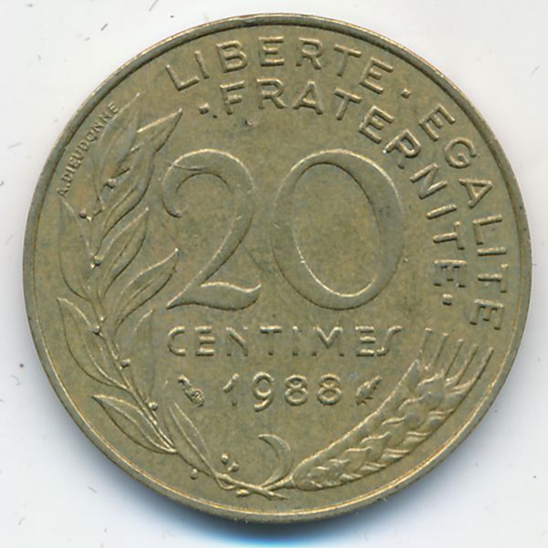 Франция, 20 сентим (1988 г.)