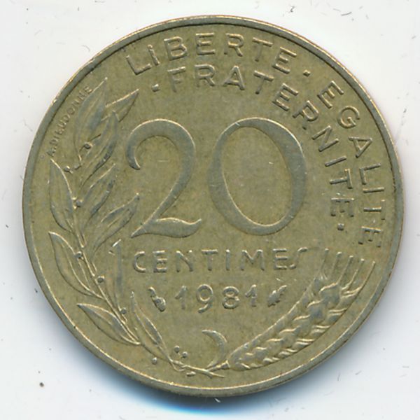Франция, 20 сентим (1981 г.)