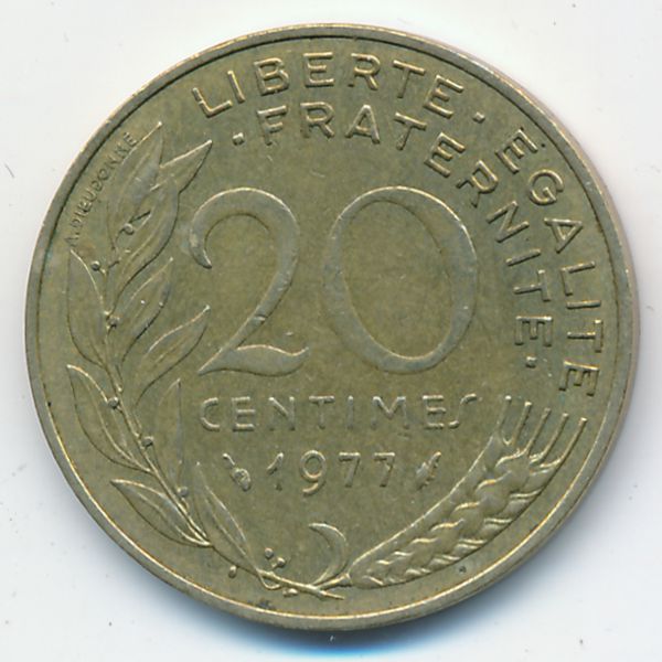 Франция, 20 сентим (1977 г.)