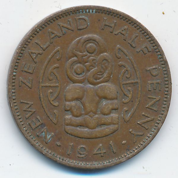 Новая Зеландия, 1/2 пенни (1941 г.)