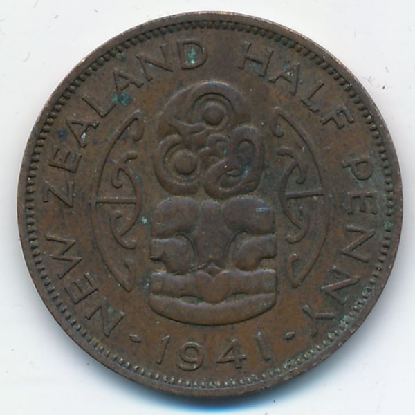 Новая Зеландия, 1/2 пенни (1941 г.)