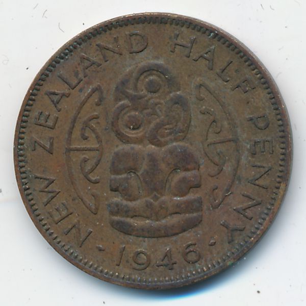 Новая Зеландия, 1/2 пенни (1946 г.)