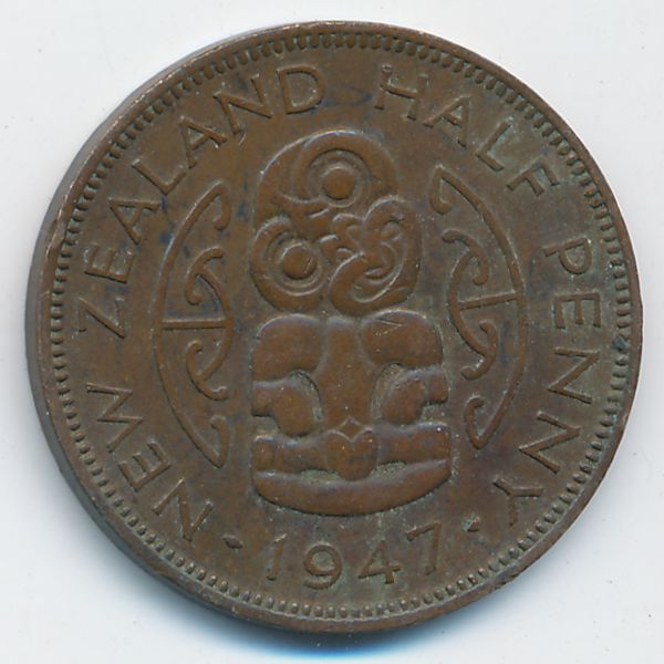 Новая Зеландия, 1/2 пенни (1947 г.)