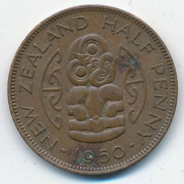 Новая Зеландия, 1/2 пенни (1950 г.)