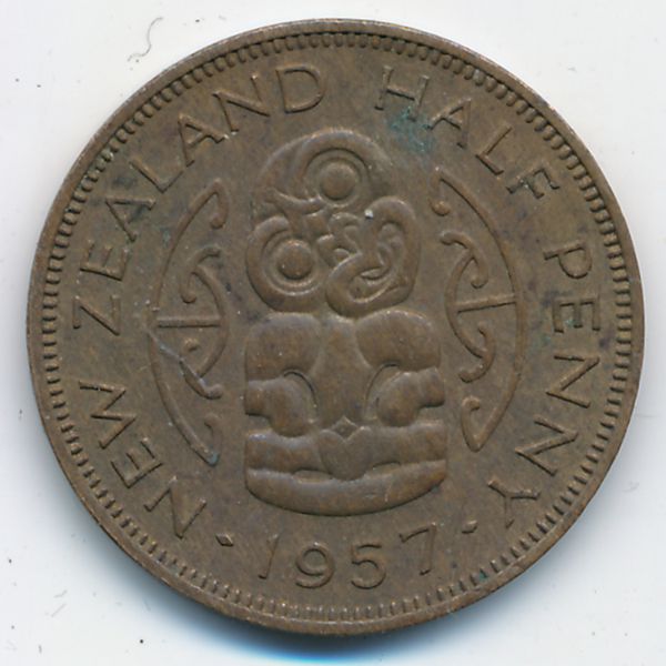 Новая Зеландия, 1/2 пенни (1957 г.)