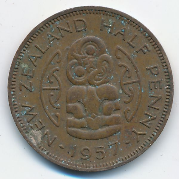 Новая Зеландия, 1/2 пенни (1957 г.)