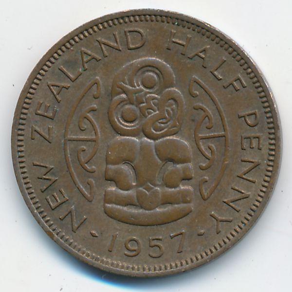 Новая Зеландия, 1/2 пенни (1957 г.)