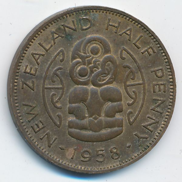 Новая Зеландия, 1/2 пенни (1958 г.)