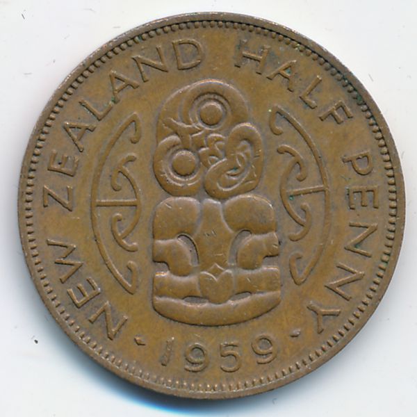 Новая Зеландия, 1/2 пенни (1959 г.)