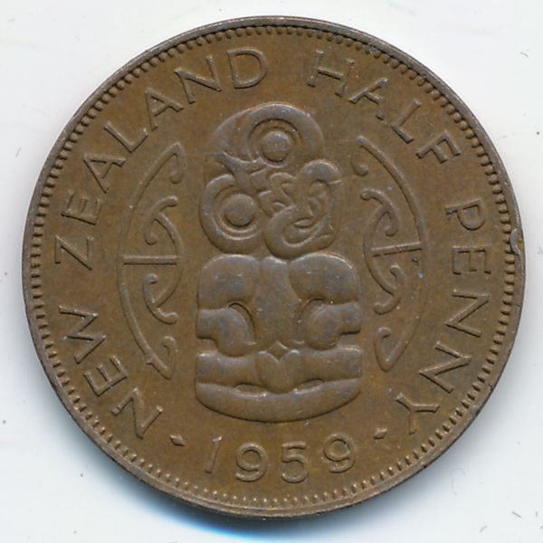 Новая Зеландия, 1/2 пенни (1959 г.)