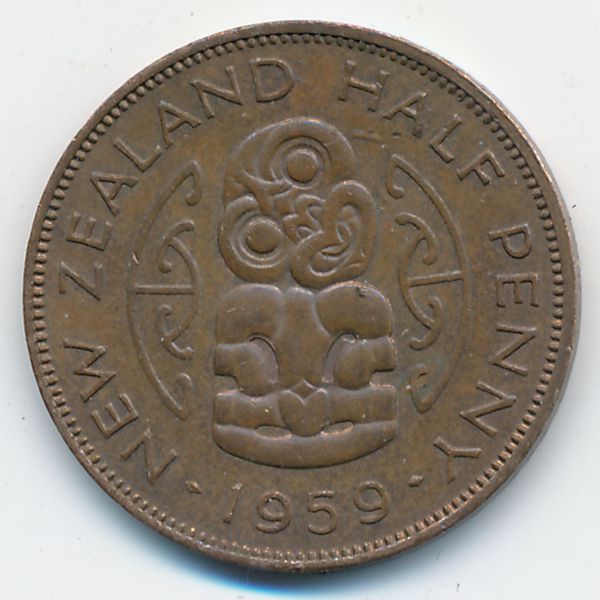 Новая Зеландия, 1/2 пенни (1959 г.)