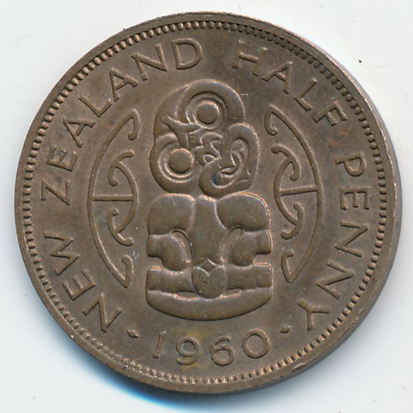 Новая Зеландия, 1/2 пенни (1960 г.)