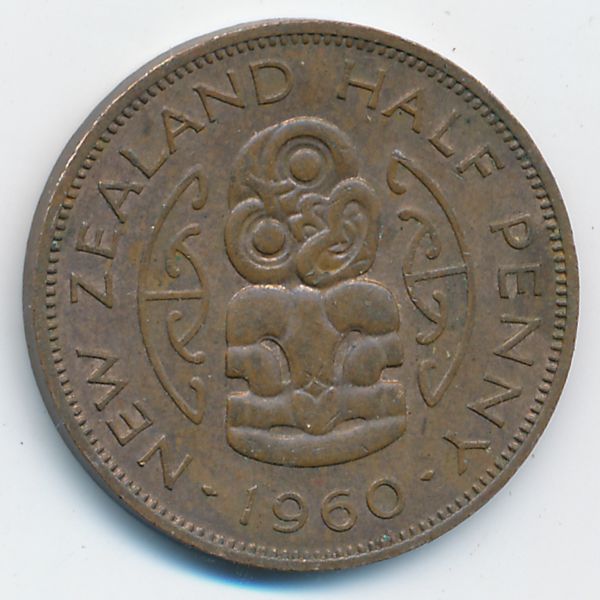 Новая Зеландия, 1/2 пенни (1960 г.)