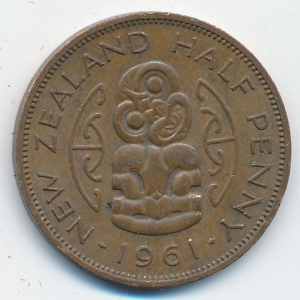 Новая Зеландия, 1/2 пенни (1961 г.)