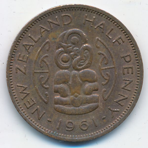 Новая Зеландия, 1/2 пенни (1961 г.)