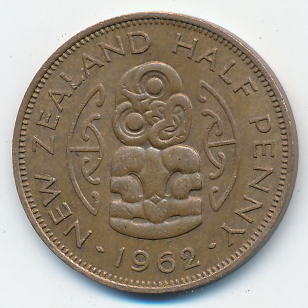 Новая Зеландия, 1/2 пенни (1962 г.)