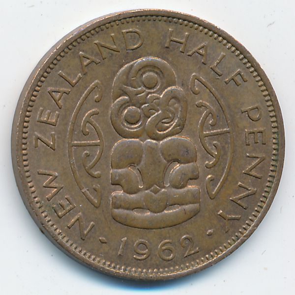 Новая Зеландия, 1/2 пенни (1962 г.)