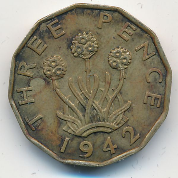 Великобритания, 3 пенса (1942 г.)