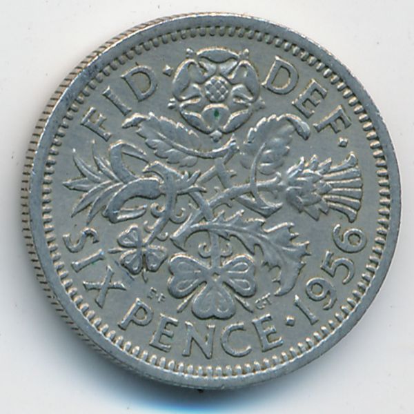 Великобритания, 6 пенсов (1956 г.)