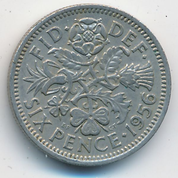 Великобритания, 6 пенсов (1956 г.)