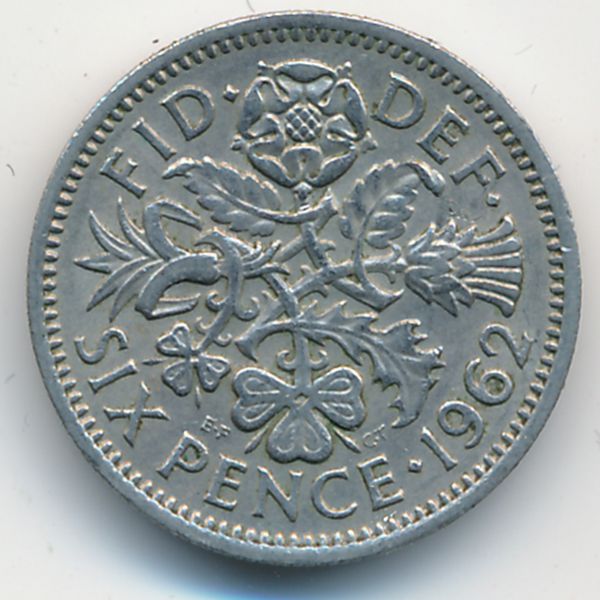 Великобритания, 6 пенсов (1962 г.)