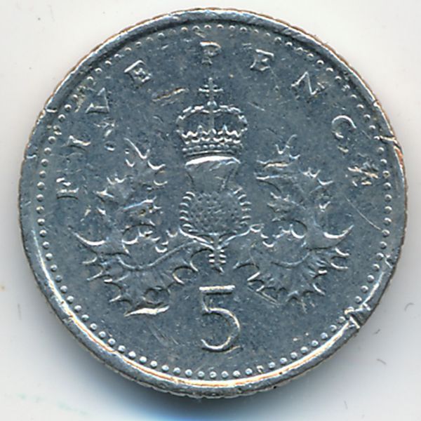 Великобритания, 5 пенсов (2001 г.)