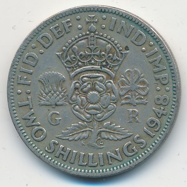 Великобритания, 2 шиллинга (1948 г.)
