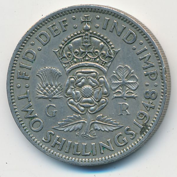 Великобритания, 2 шиллинга (1948 г.)