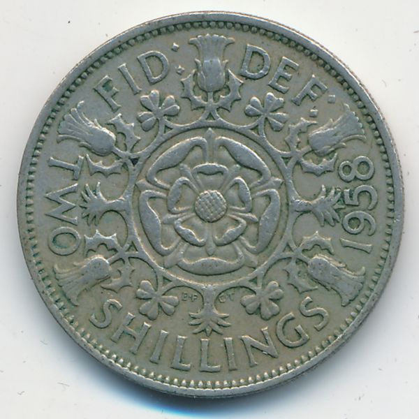 Великобритания, 2 шиллинга (1958 г.)