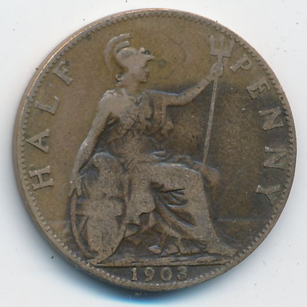 Великобритания, 1/2 пенни (1903 г.)