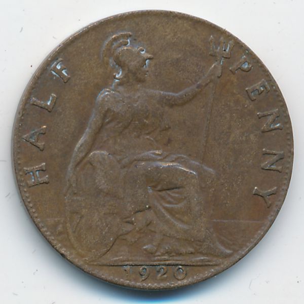 Великобритания, 1/2 пенни (1920 г.)