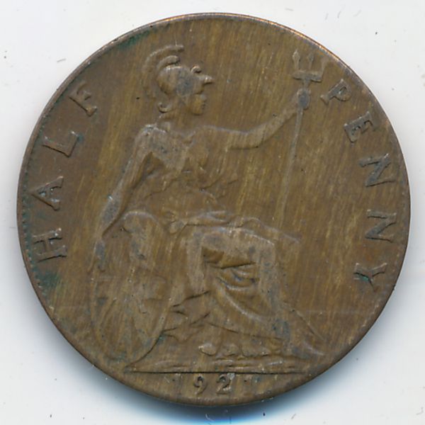 Великобритания, 1/2 пенни (1921 г.)