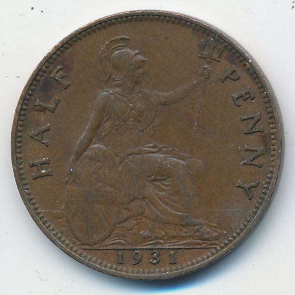 Великобритания, 1/2 пенни (1931 г.)
