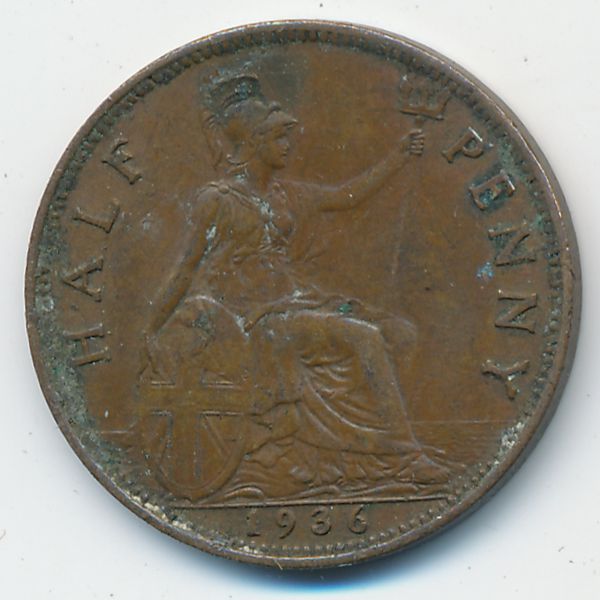 Великобритания, 1/2 пенни (1936 г.)