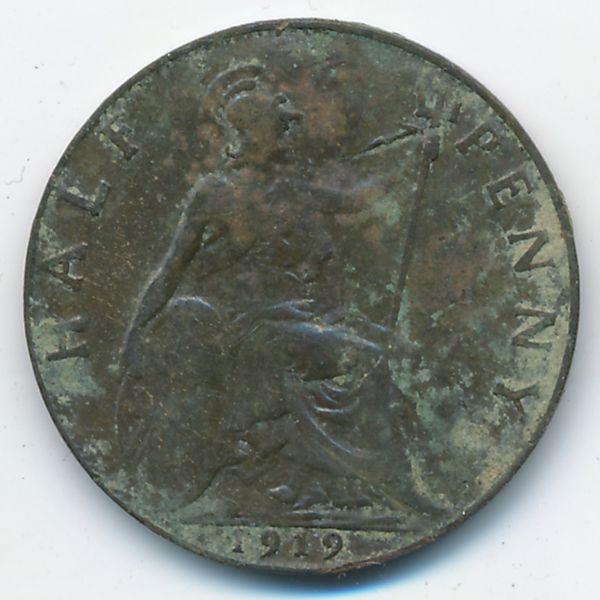 Великобритания, 1/2 пенни (1919 г.)