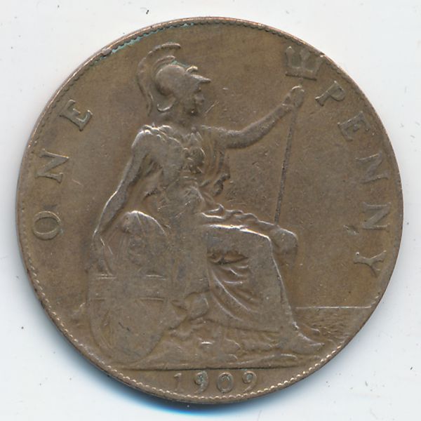 Великобритания, 1 пенни (1909 г.)