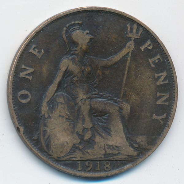 Великобритания, 1 пенни (1918 г.)