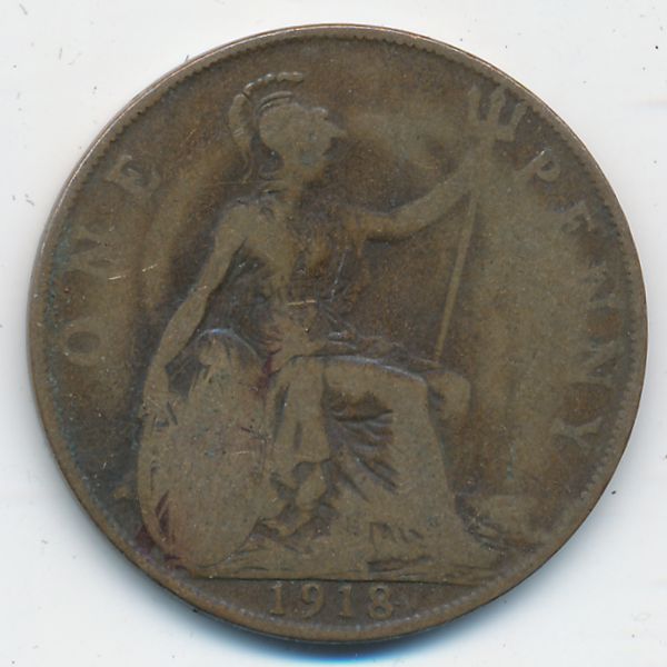 Великобритания, 1 пенни (1918 г.)