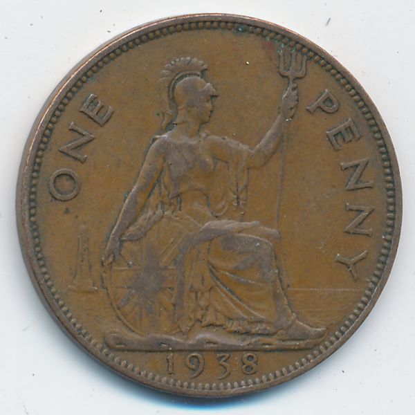 Великобритания, 1 пенни (1938 г.)